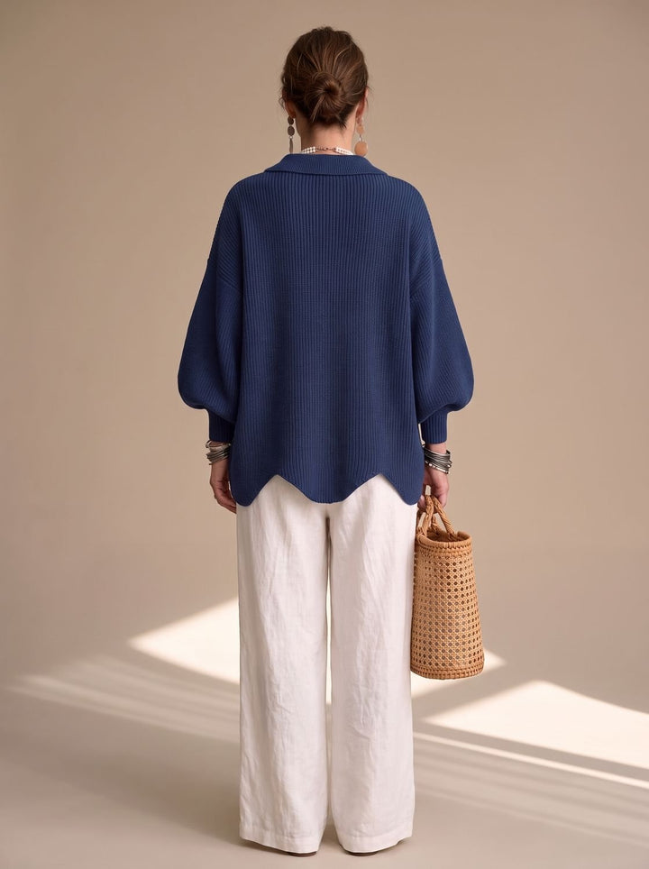 Valentine™ | Women's Oversized Knit Cardigan with Gold Buttons