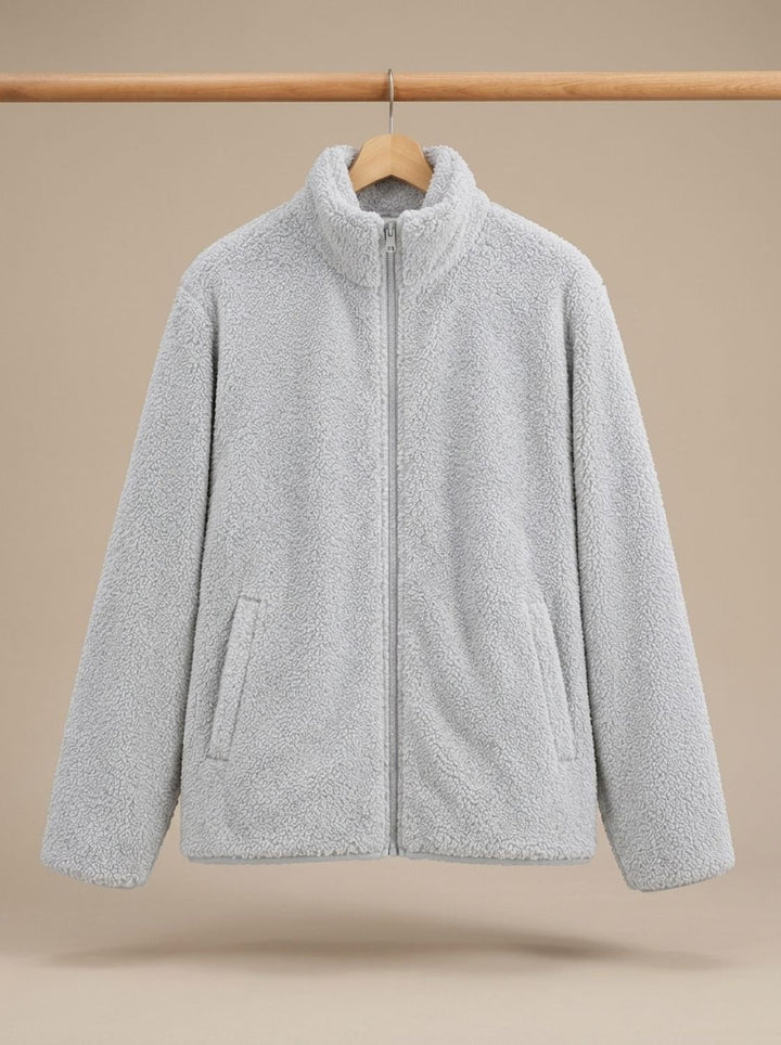 Jeanne™ | Women's Plush Teddy Zip Jacket with Stand Collar