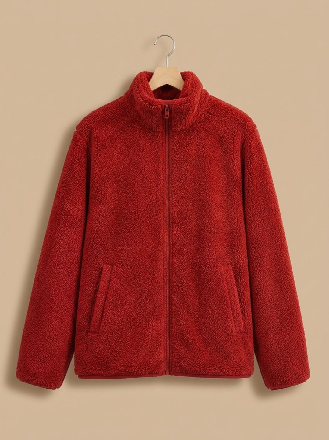 Jeanne™ | Women's Plush Teddy Zip Jacket with Stand Collar