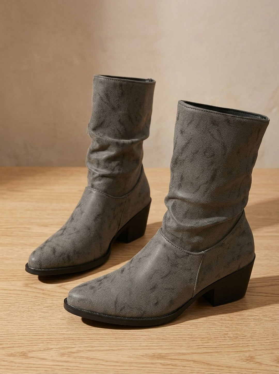 Katharina™ | Women's Slouch Boots with Block Heel and Pointed Toe