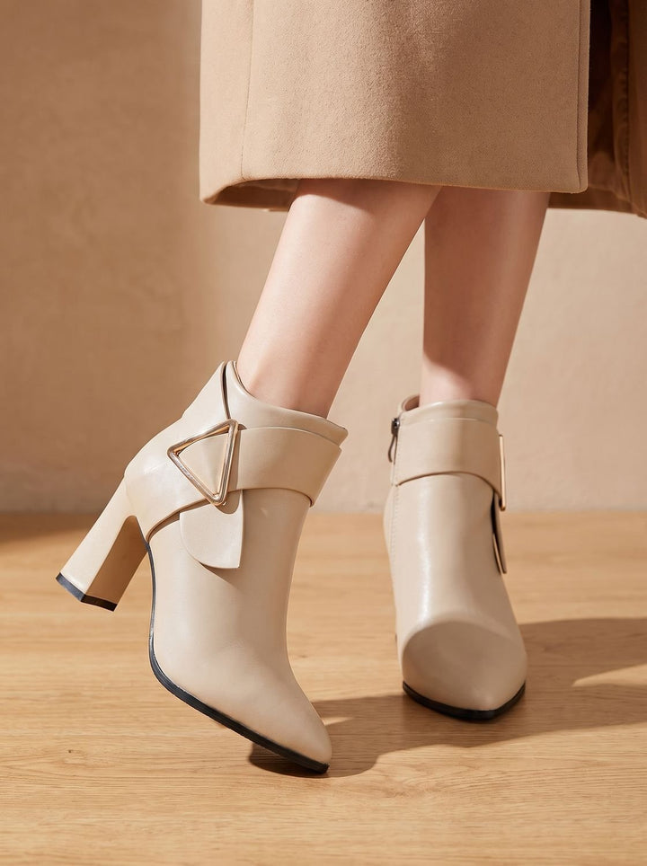 Romane™ | Women's Pointed Toe Ankle Boots with Block Heel