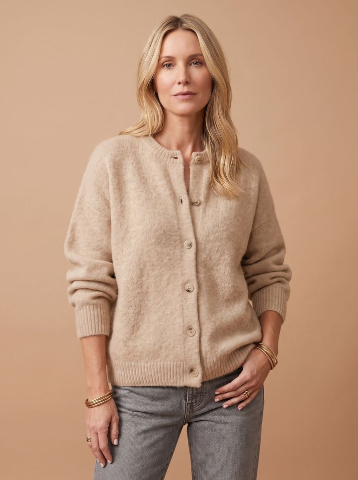Gwenaelle™ | Women's Oversized Knit Cardigan with Shell Buttons