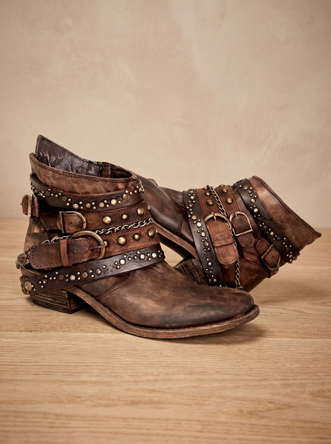 Edwige™ | Women's Vintage Western Ankle Boots with Buckle Straps