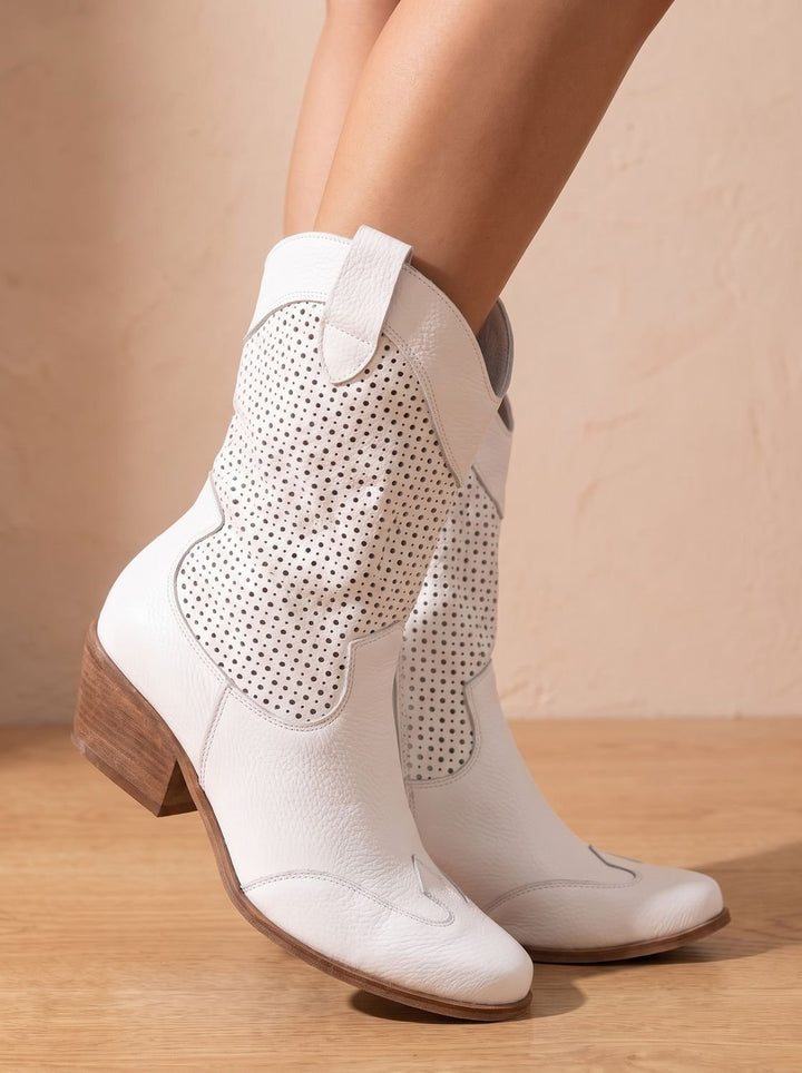 Laurence™ | Women's Western Cowboy Boots with Perforated Shaft