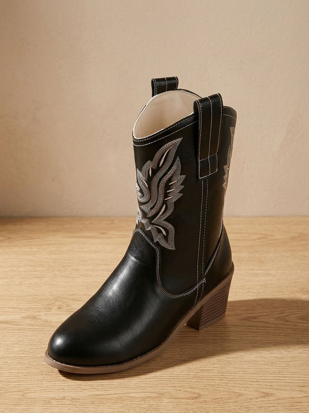 Bastienne™ | Women's Western Ankle Boots with Block Heel and Embroidery