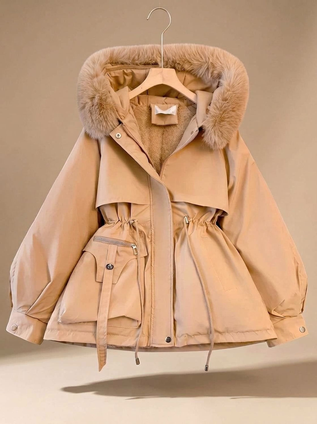 Ambroisine™ | Women's Hooded Winter Jacket with Faux Fur Trim