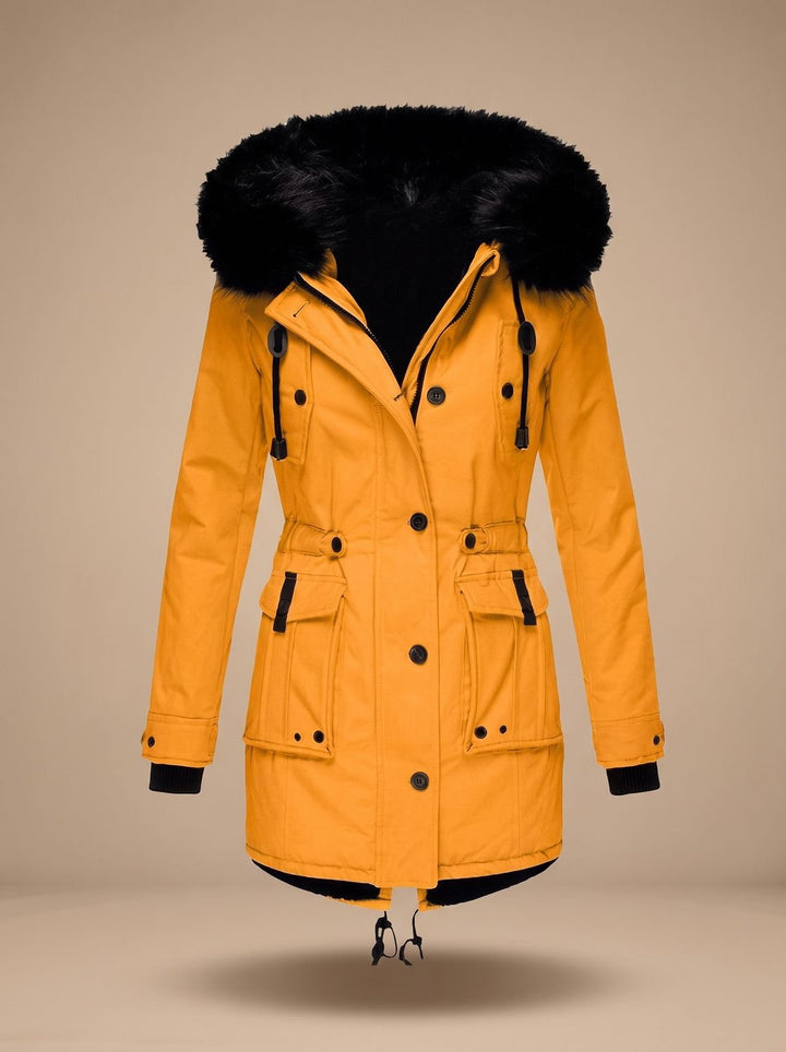 Georgette™ | Women's Winter Parka with Faux Fur Hood and Drawcord Waist