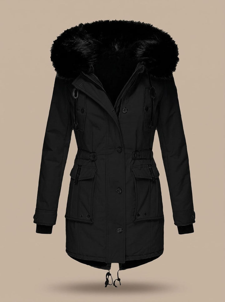 Georgette™ | Women's Winter Parka with Faux Fur Hood and Drawcord Waist