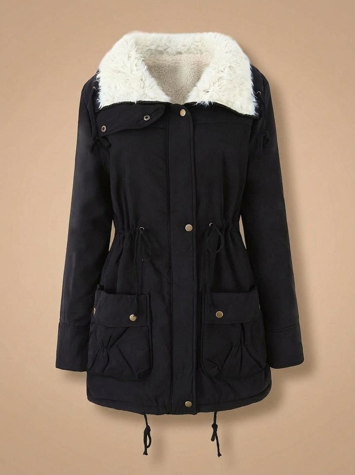 Liliane™ | Women's Mid-Length Winter Parka with Drawstring Waist