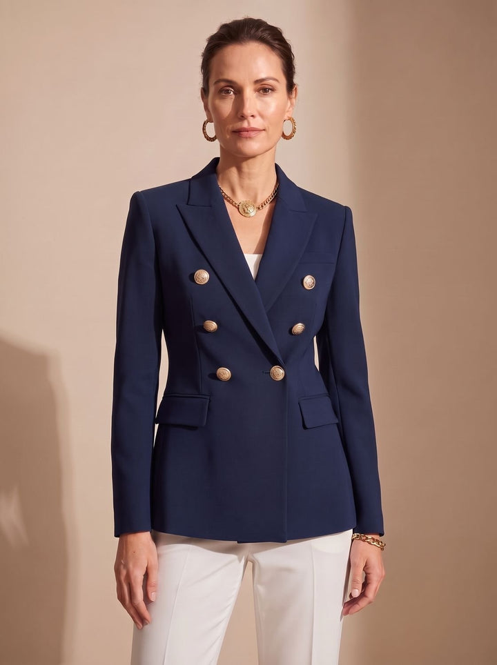 Mariette™ | Women's Double Breasted Blazer with Gold Buttons