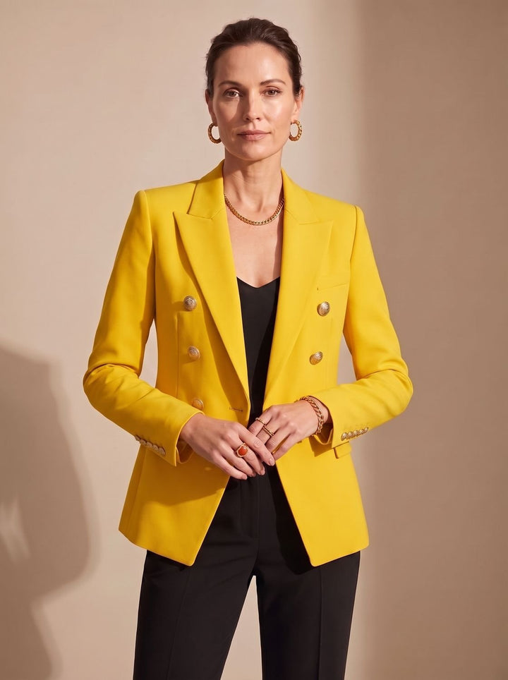 Mariette™ | Women's Double Breasted Blazer with Gold Buttons