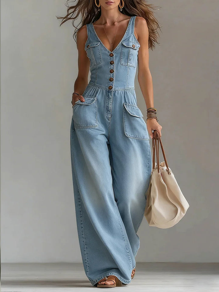 Sophie | Relaxed Loose Denim Jumpsuit
