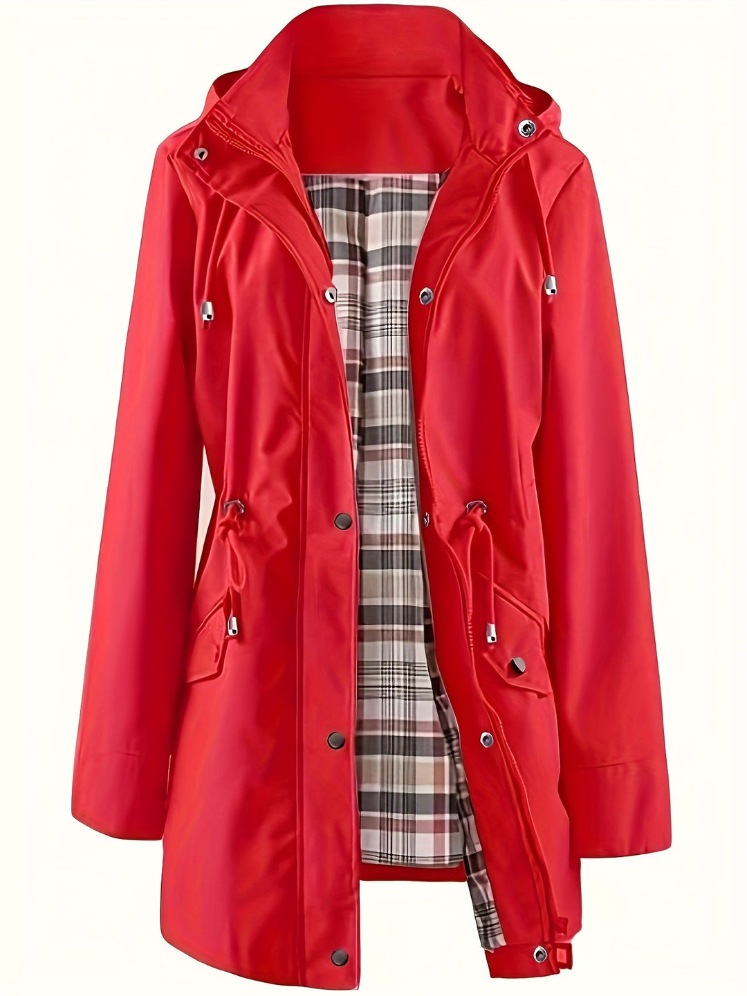 Joyce™ | Women's Hooded Drawstring Rain Jacket in Plus Sizes