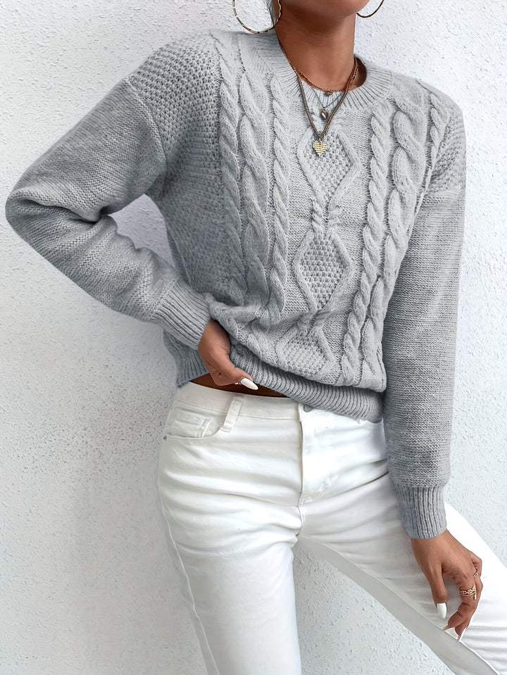 Alys™ | Women's Chunky Cable Knit Drop Shoulder Sweater