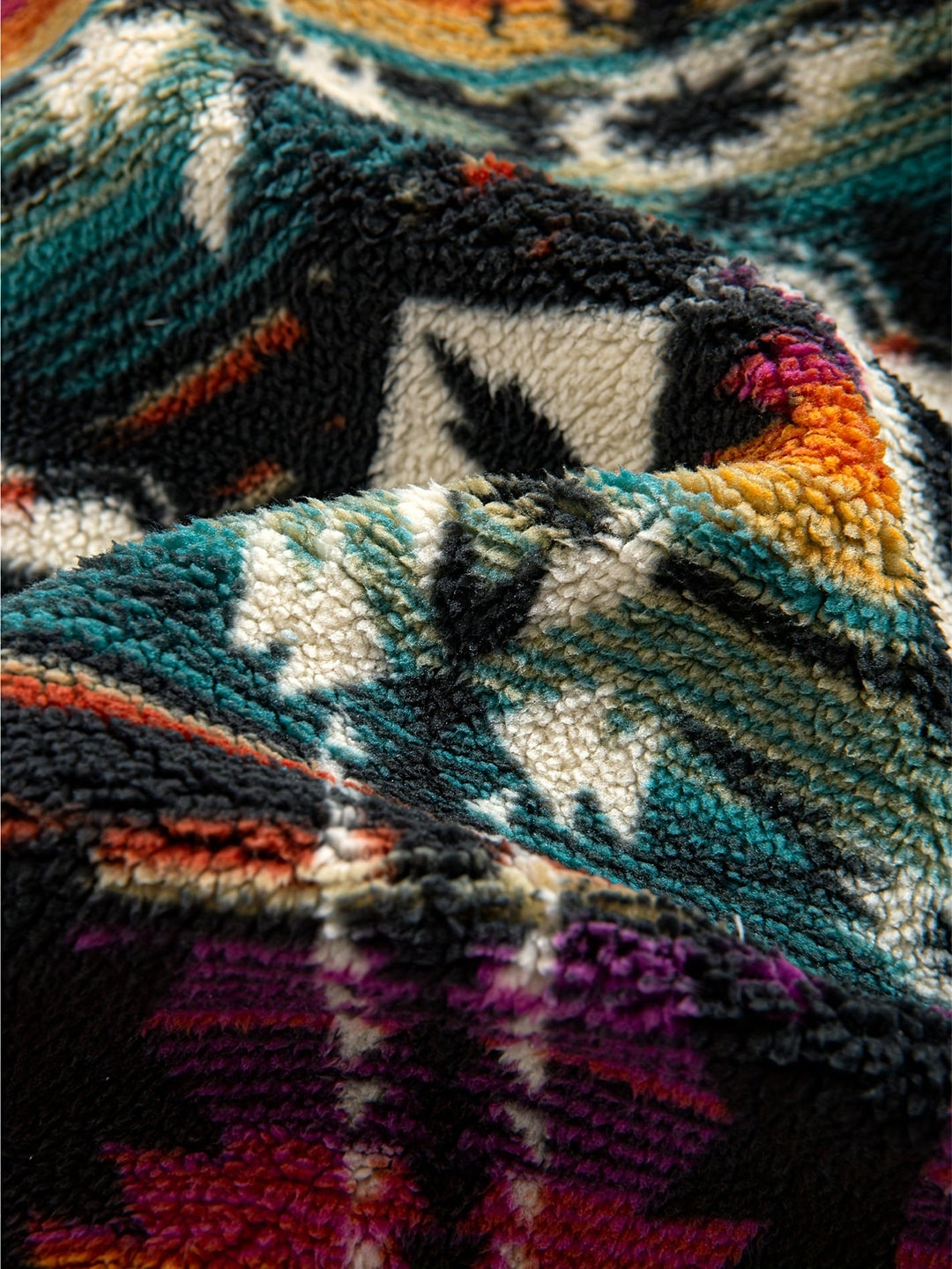 Wesley™ | Men's Aztec Pattern Plush Hoodie with Front Pocket