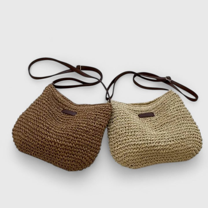 Margaux™ | Handwoven Raffia Shoulder Bag