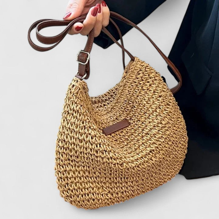 Margaux™ | Handwoven Raffia Shoulder Bag