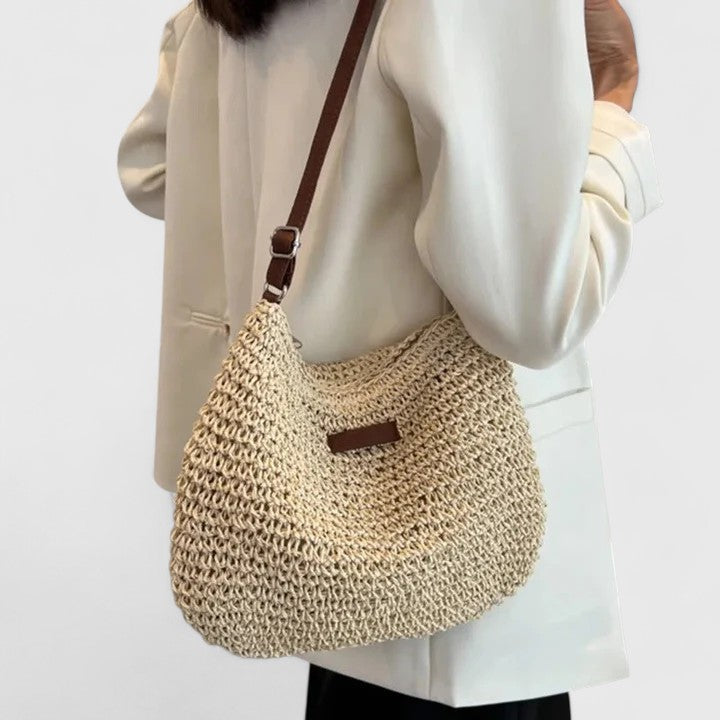 Margaux™ | Handwoven Raffia Shoulder Bag