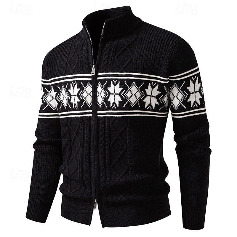 Remington™ | Men's Fair Isle Stand Collar Zip Cardigan