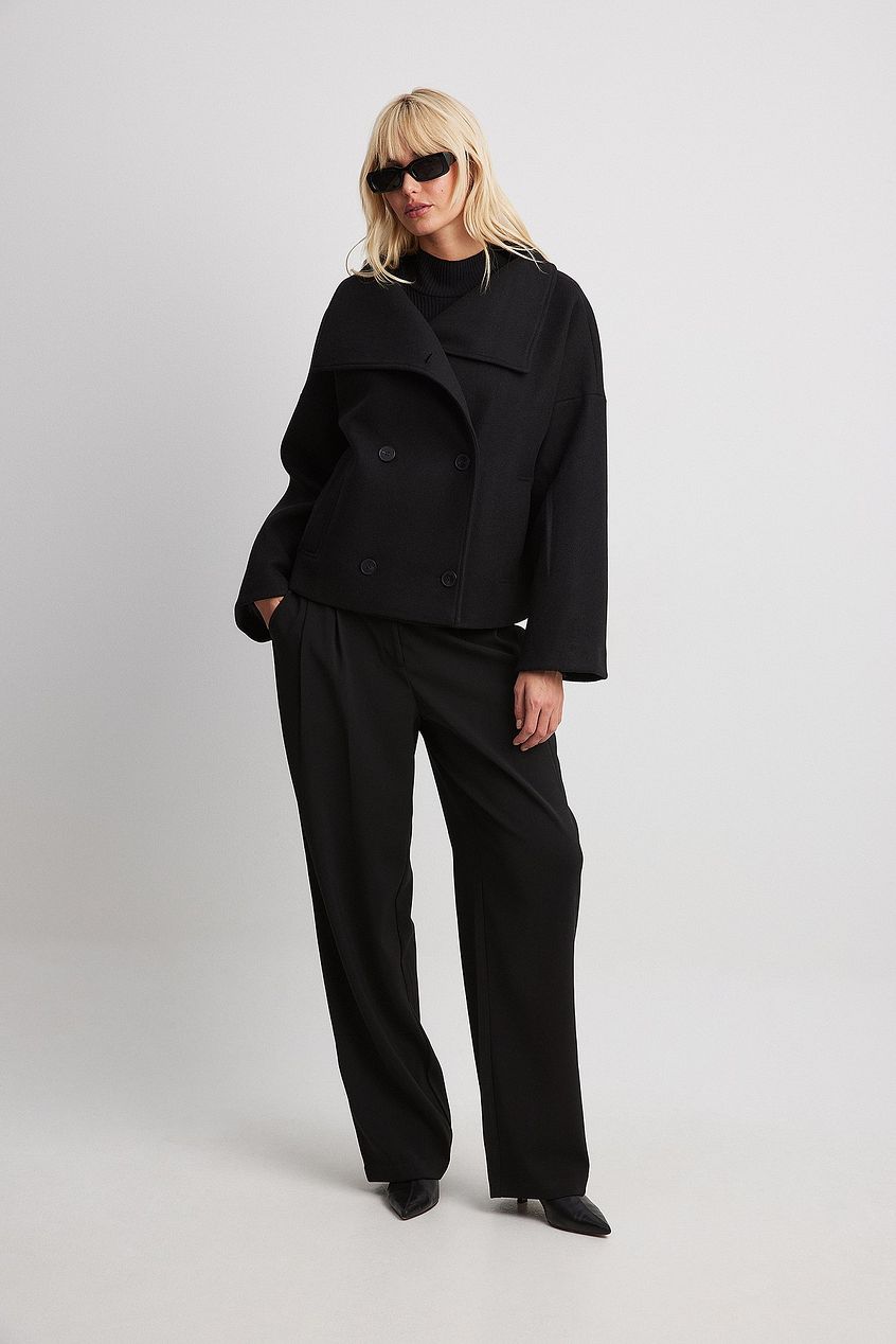 Hermine™ | Women's Short Double-Breasted Coat with Wide Collar