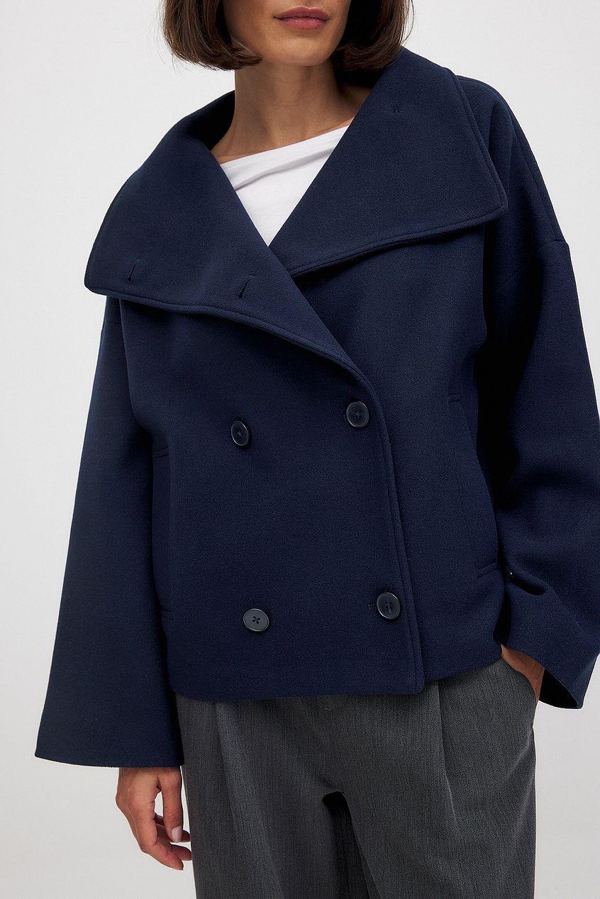 Hermine™ | Women's Short Double-Breasted Coat with Wide Collar