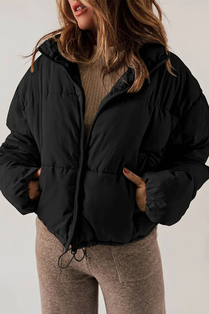 Jovana™ | Women's Oversized High Collar Puffer Jacket with Drawcord Hem