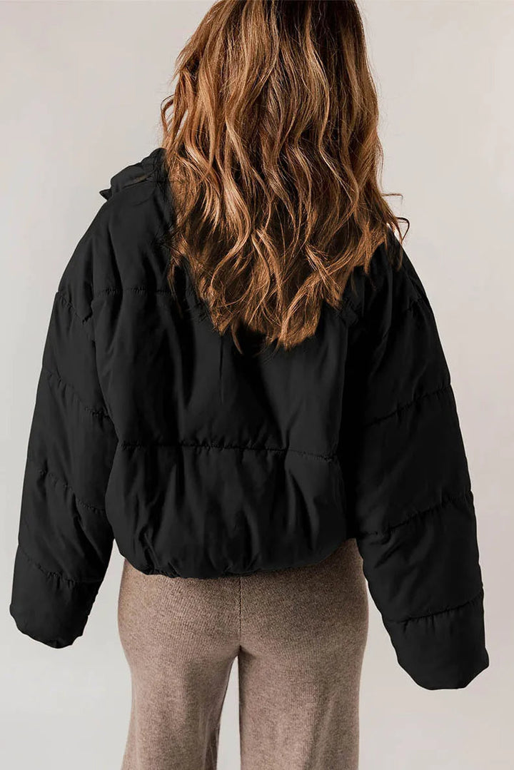 Jovana™ | Women's Oversized High Collar Puffer Jacket with Drawcord Hem