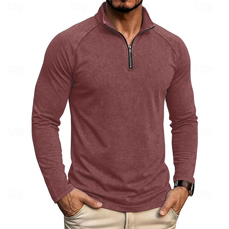 Anselm™ | Men's Relaxed Zip-Neck Long Sleeve Pullover
