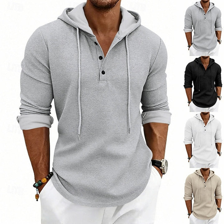 Barrett™ | Men's Hooded Long Sleeve Henley Shirt