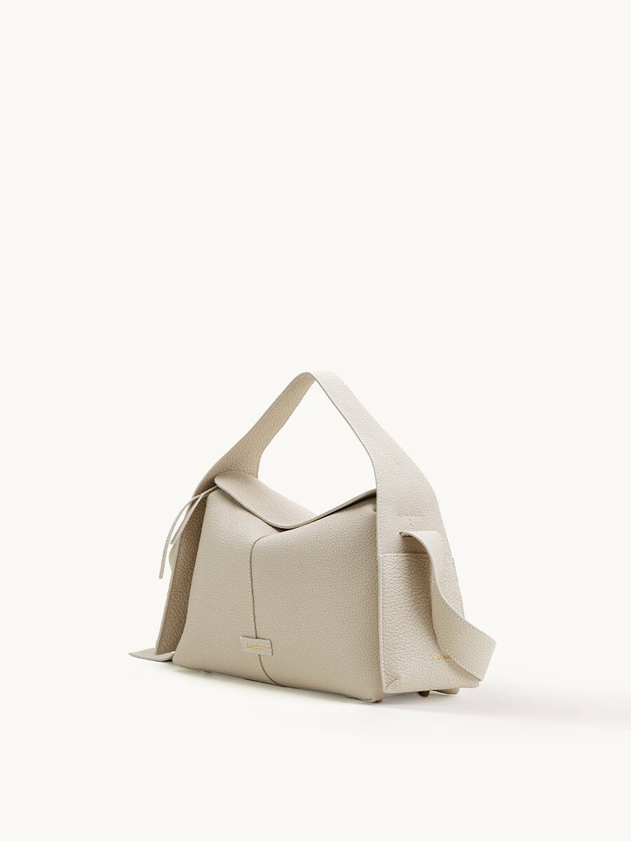 Roxane™ | Curved Leather Shoulder Bag – Ivory