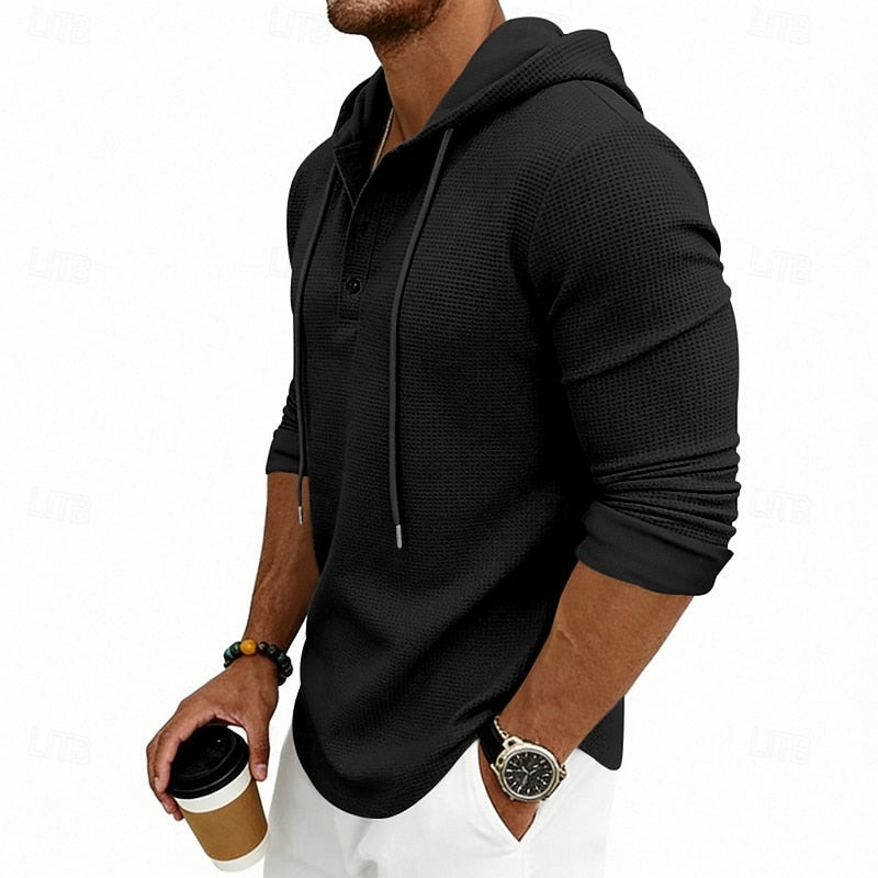 Barrett™ | Men's Hooded Long Sleeve Henley Shirt