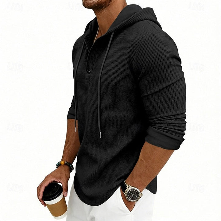 Barrett™ | Men's Hooded Long Sleeve Henley Shirt