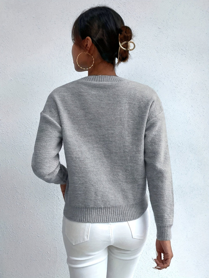 Alys™ | Women's Chunky Cable Knit Drop Shoulder Sweater