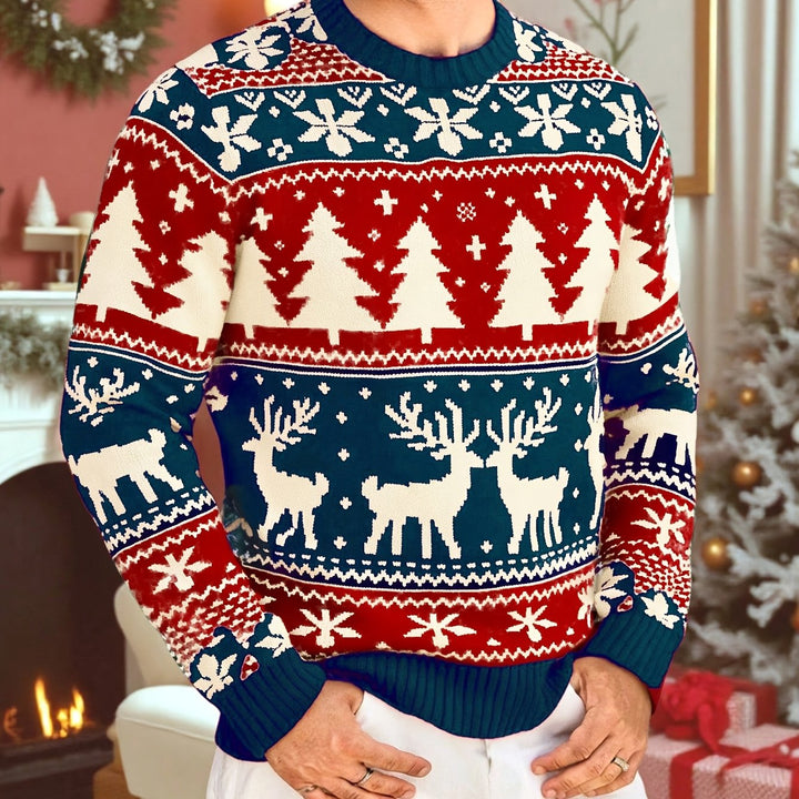 Bennet™ | Men's Christmas Reindeer Knit Sweater with Crew Neck