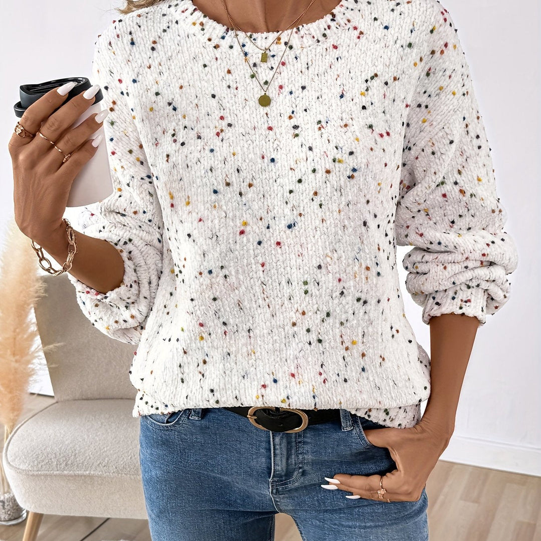Honorine™ | Women's Speckled Round Neck Knit Sweater