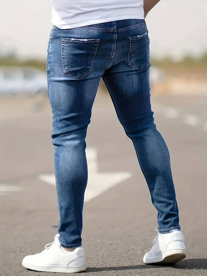 Dario™ | Men's Slim Stretch Jeans with Distressed Details