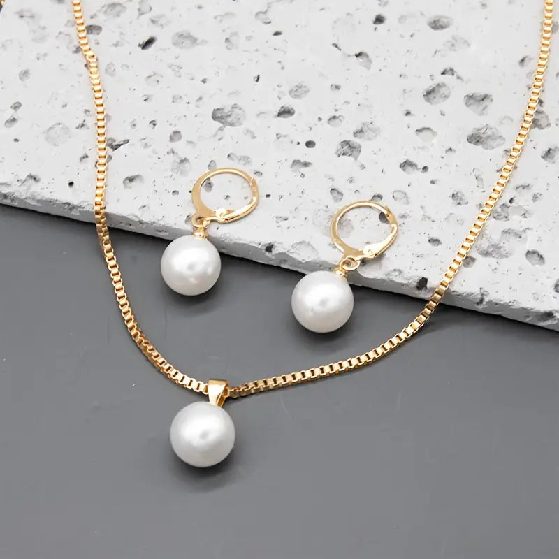 Pearl Jewelry Set Golden Grace | Gold