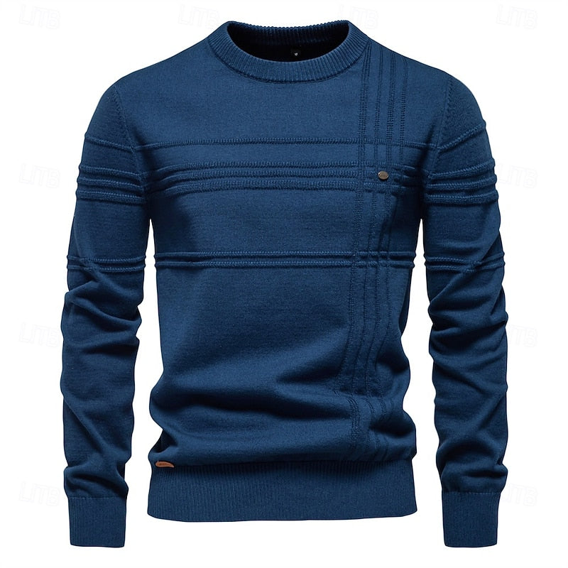 Cyril™ | Men's Textured Crew Neck Knit Sweater
