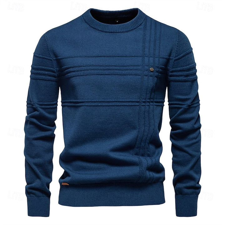 Cyril™ | Men's Textured Crew Neck Knit Sweater