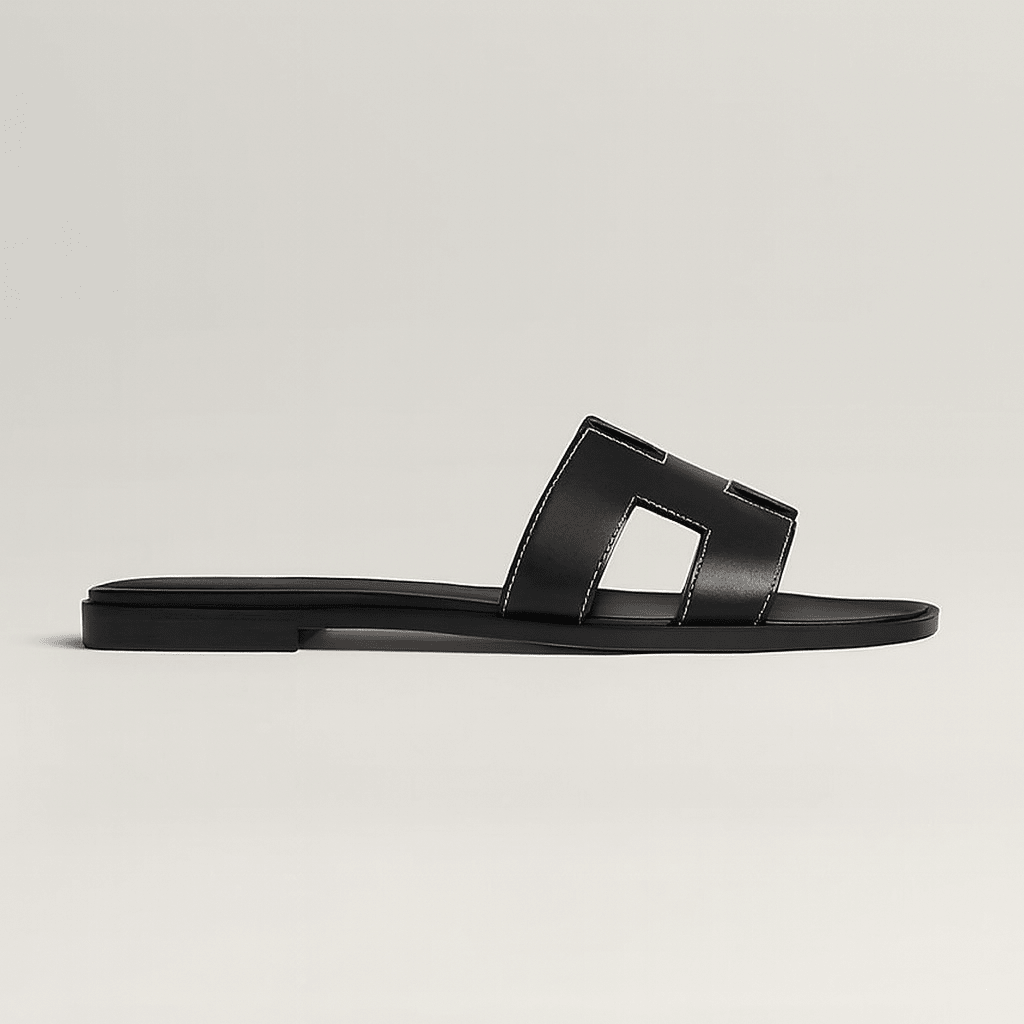 Oria | Cut-Out Leather Slide Sandals