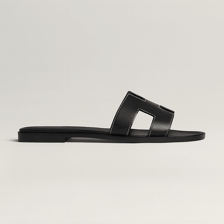 Oria | Cut-Out Leather Slide Sandals