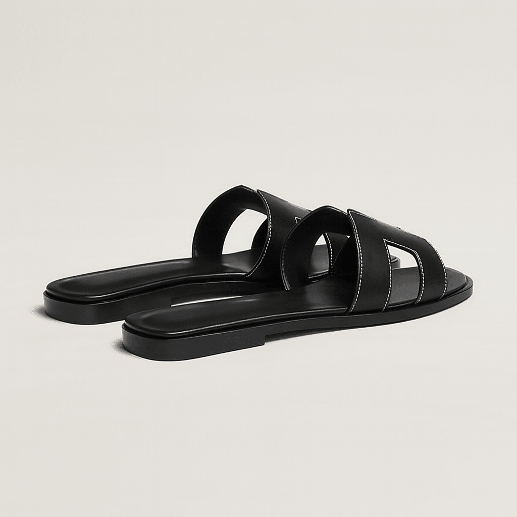 Oria | Cut-Out Leather Slide Sandals