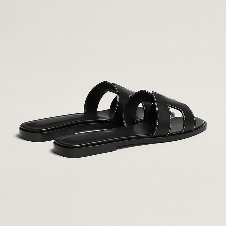 Oria | Cut-Out Leather Slide Sandals