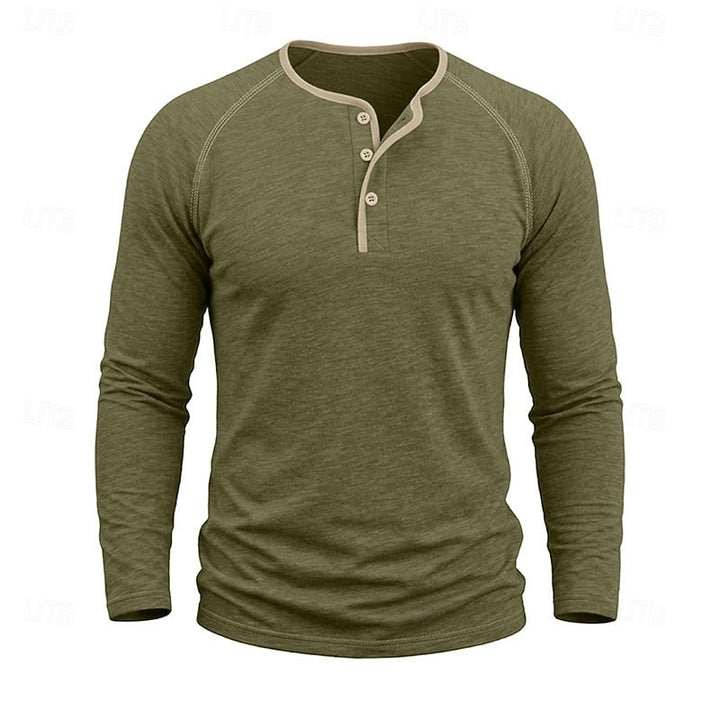 Bennett™ | Men's Raglan Sleeve Button Henley Shirt