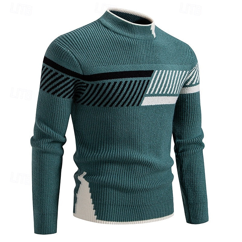 Donovan™ | Men's Colour Block Ribbed Crew Neck Sweater