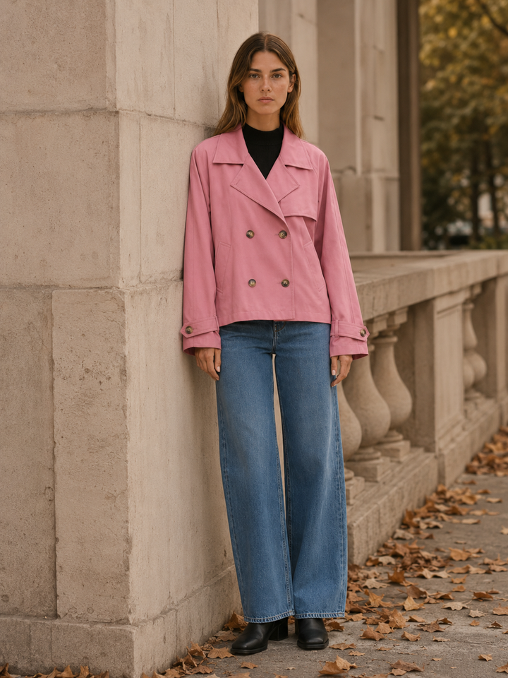 Eloisa™ | Short Trench Coat in Rose