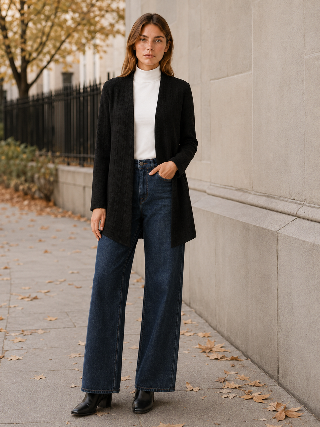 Elowen™ | Draped-Hem Open-Front Longline Cardigan