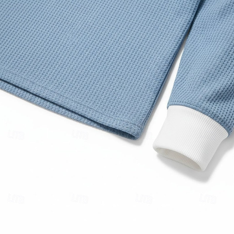 Cedric™ | Men's Colorblock Waffle Henley Shirt
