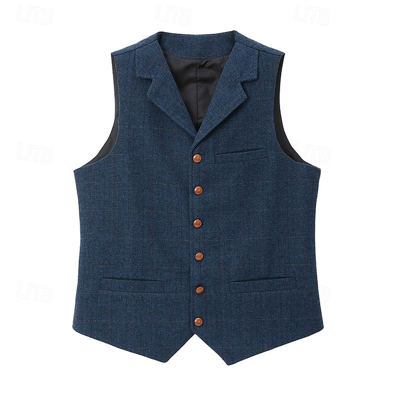 Jasper™ | Men's Herringbone V-Neck Waistcoat