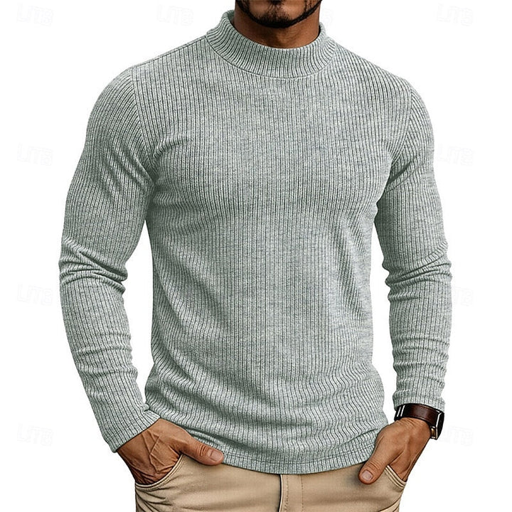 Atticus™ | Men's Ribbed Mock Neck Long Sleeve Top